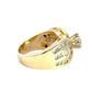 side of yellow gold ring with thick band