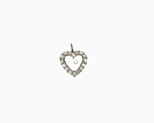 Front of diamond heart pendant
