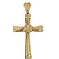 Large yellow gold cross with small round diamonds throughout