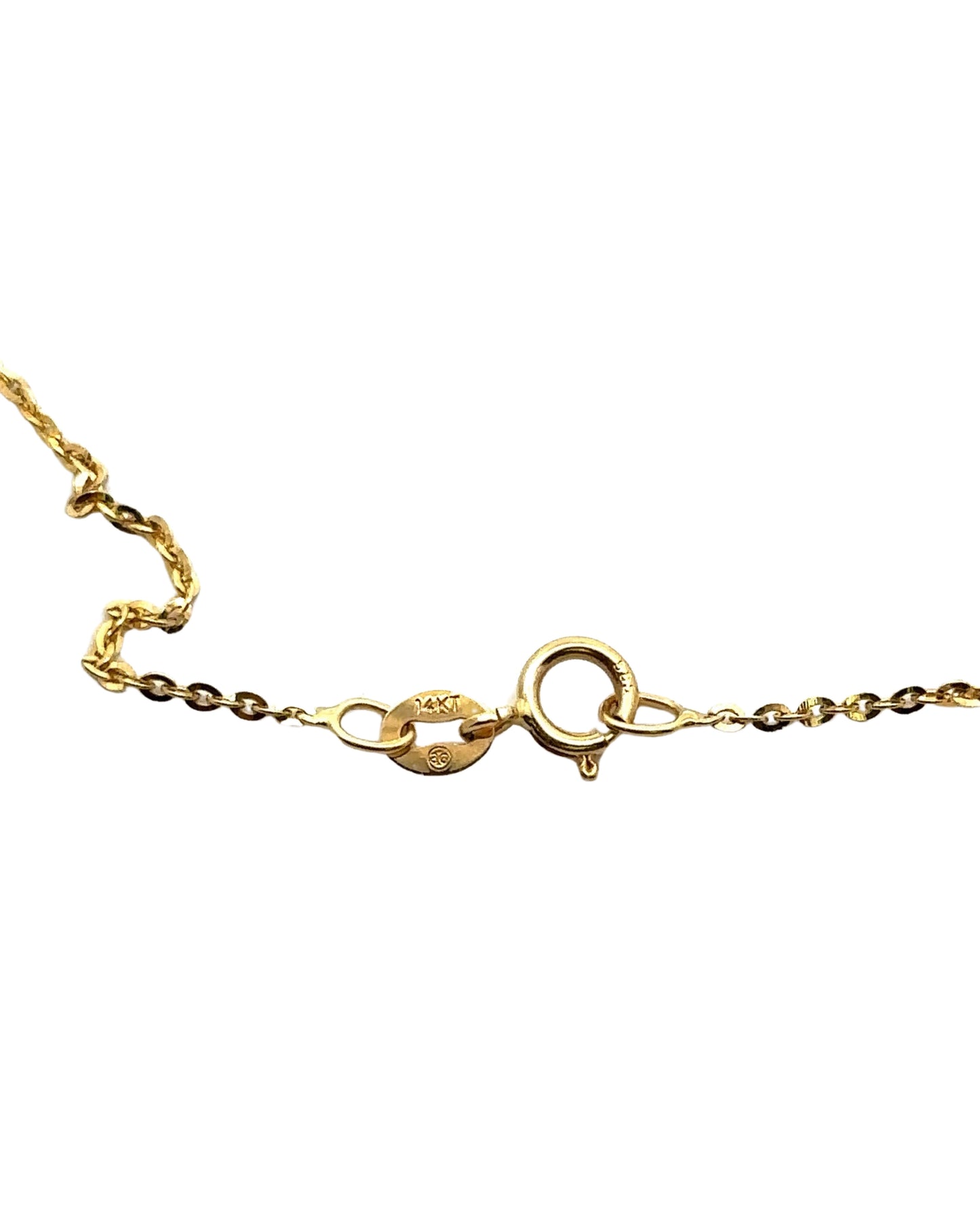Collar de corazón de diamantes de 18" de oro amarillo de 14 quilates