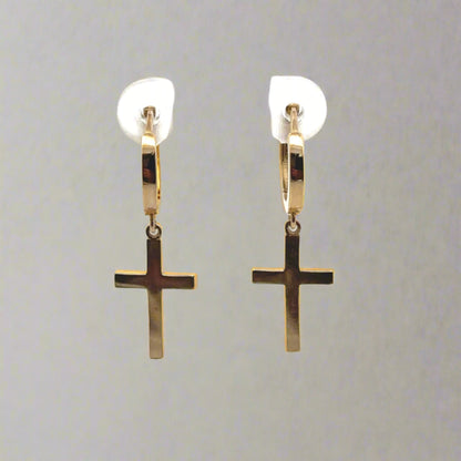 Front of dangle cross hoops