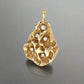 yellow gold nugget style pendant with 5 small round diamonds