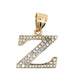 yellow gold diamond z pendant with 52 small round diamonds