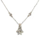 Diamond flower necklace with floral design as the drop and bezel-set diamonds by the yard on the chain