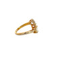 Side of yellow gold ring with scratches on gold