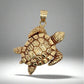 Turtle pendant shown as it would hang on a chain