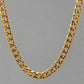 Front of yellow gold cuban link chain