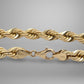 Gold rope chain with 14K stamp on lobster clasp