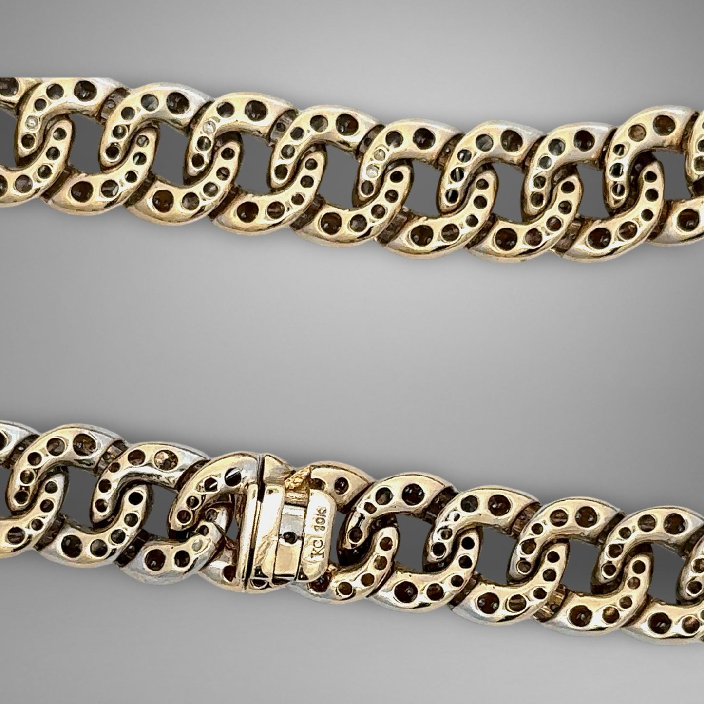 10K Yellow Gold 5TCW Pave' Diamond Cuban Link Chain