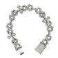 White gold bracelet with diamond on a white background