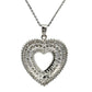 White gold heart-shaped pendant necklace on a white background