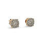Pair of diamond stud earrings on a white background