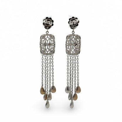 Back of white gold drop earrings