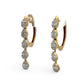 Diagonal view of pair of diamond drop hoops