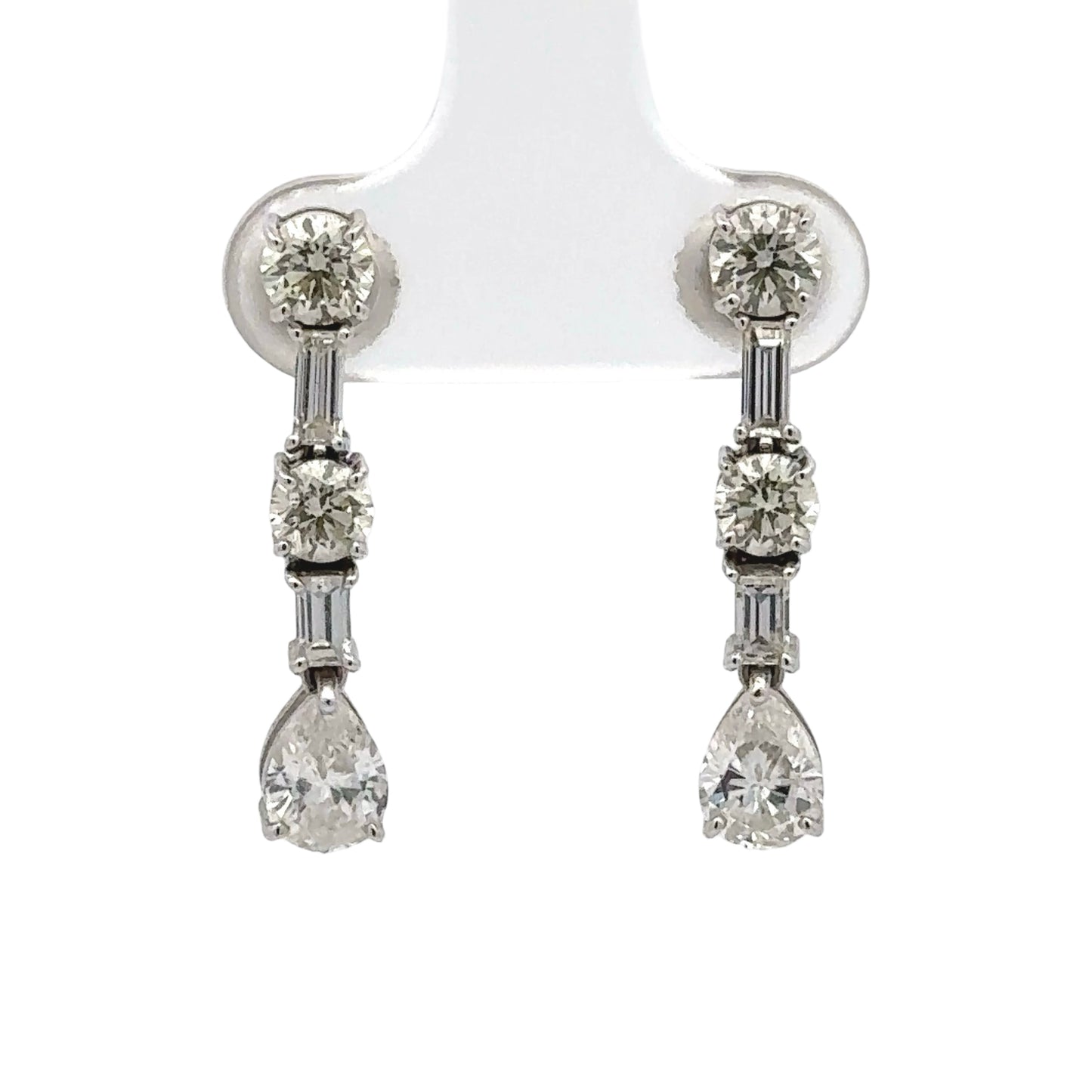 Diamond earrings on a white background