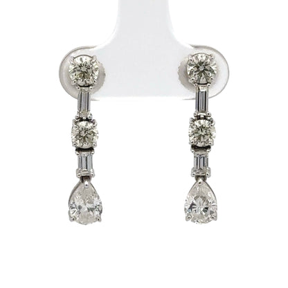 Diamond earrings on a white background