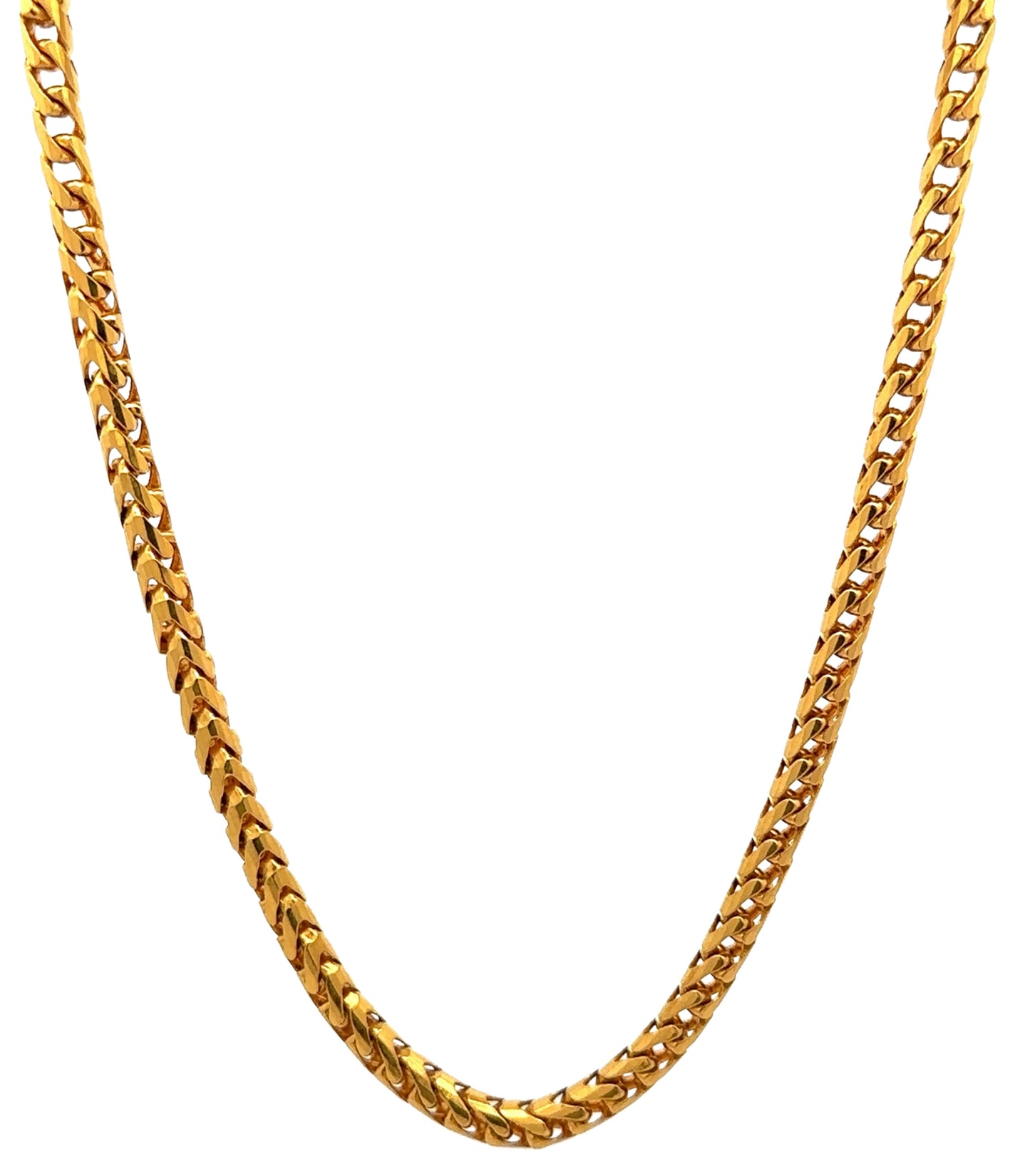 21k yellow gold hanging round-style franco chain