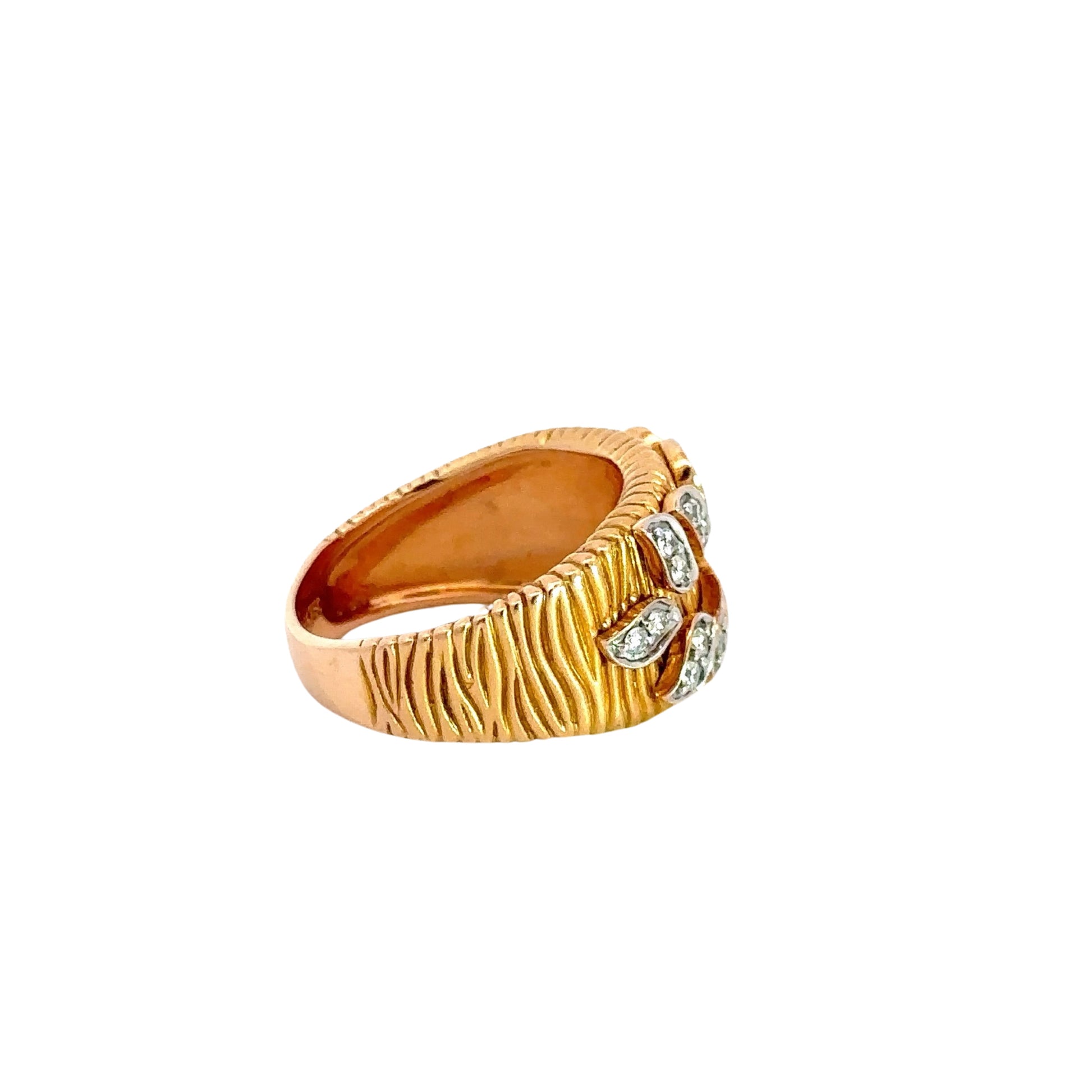 Side of ring with textured design on the side
