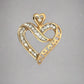 Yellow Gold Mom Diamond Heart Pendant with Heart-shaped bail and diamonds on outline. Mom is in gold detail on side