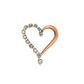 Rose and white gold diamond heart pendant with 12 small round diamonds on half the pendant. Open in the middle