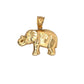 Front of yellow gold elephant pendant