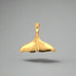 yellow gold whale tail pendant with scratches