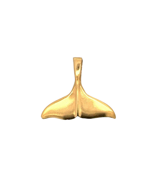 yellow gold whale tail pendant with scratches