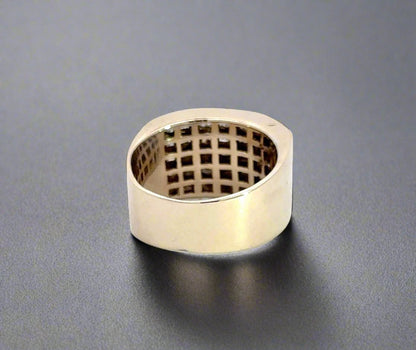 back of white gold band ring with scratches on gold