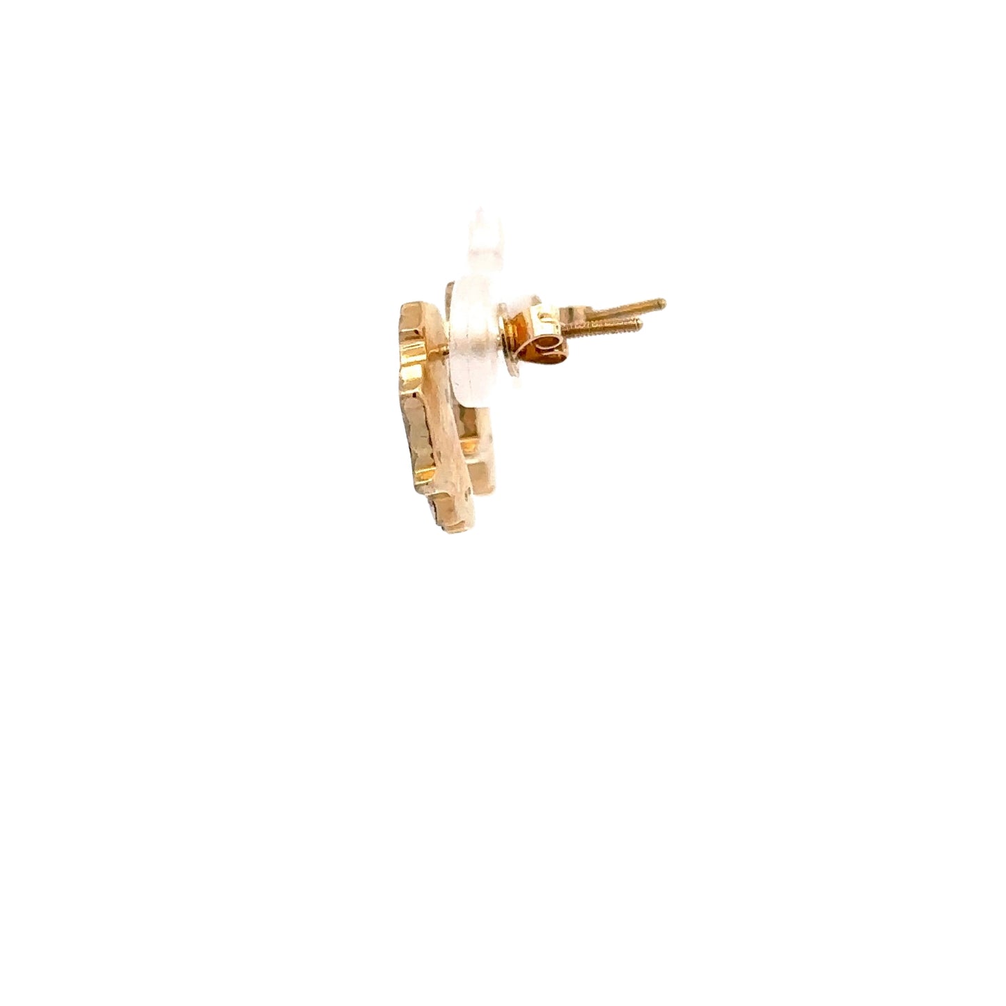 Side of Africa yellow gold earrings
