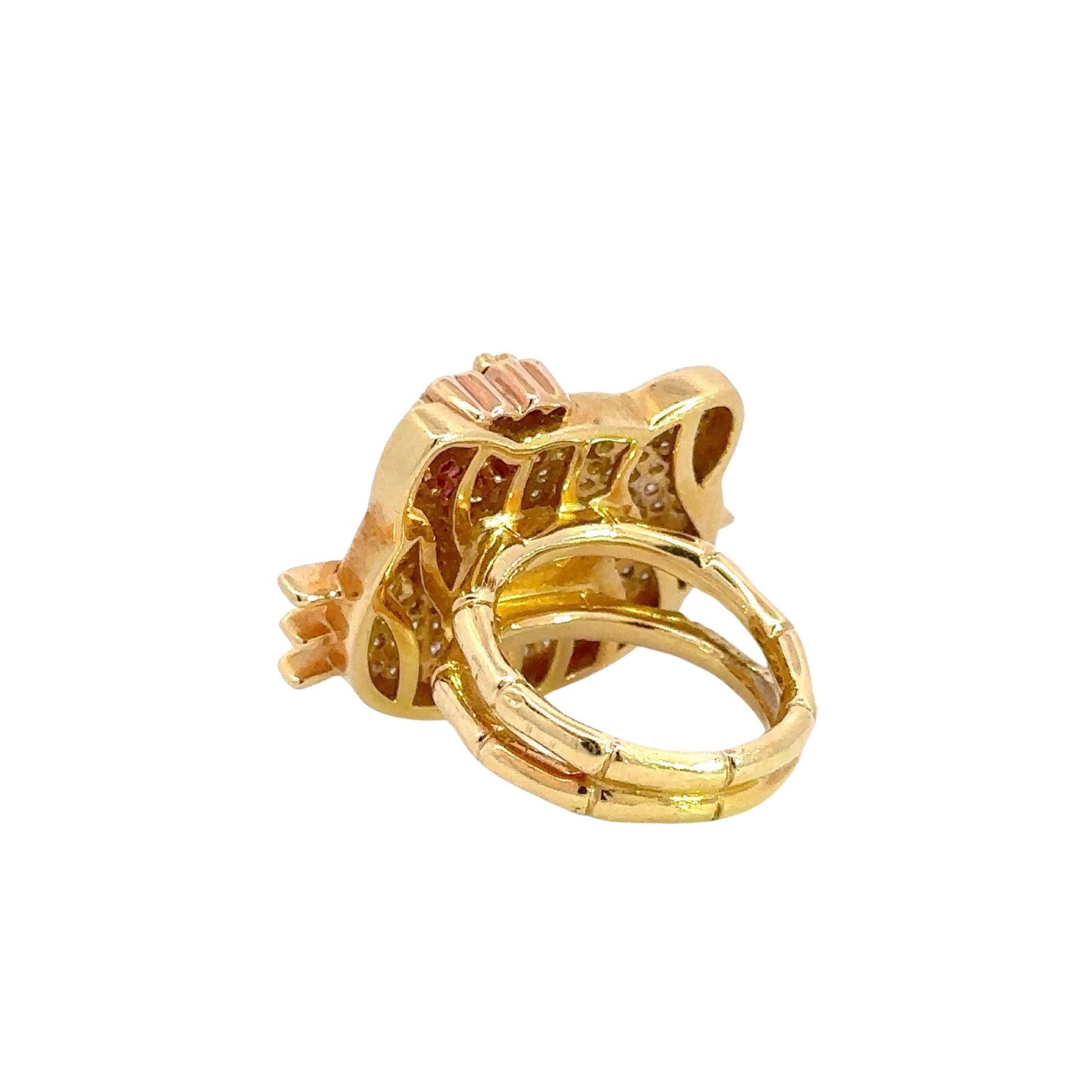 back of hello kitty ring in yellow gold