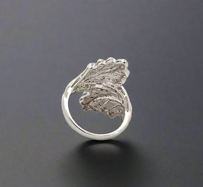 Back of white gold ring with light scratches on gold