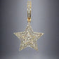 Front of diamond star pendant with diamonds on the bail and the star