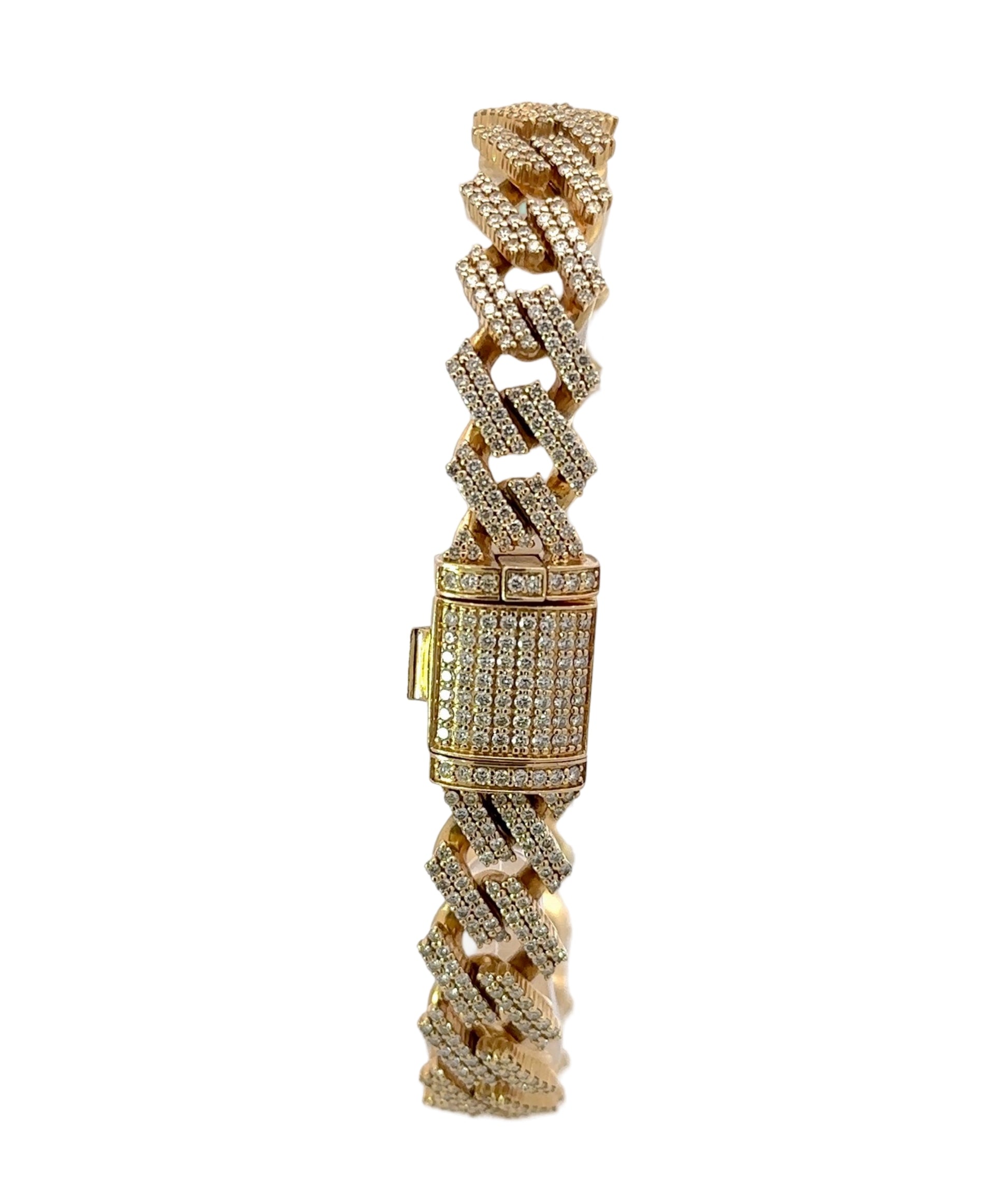 Front of diamond cuban link bracelet