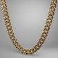 10K Yellow Gold 5TCW Pave' Diamond Cuban Link Chain