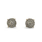 Pair of diamond stud earrings on a white background