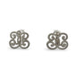 Pair of white gold diamond earrings with ornate design