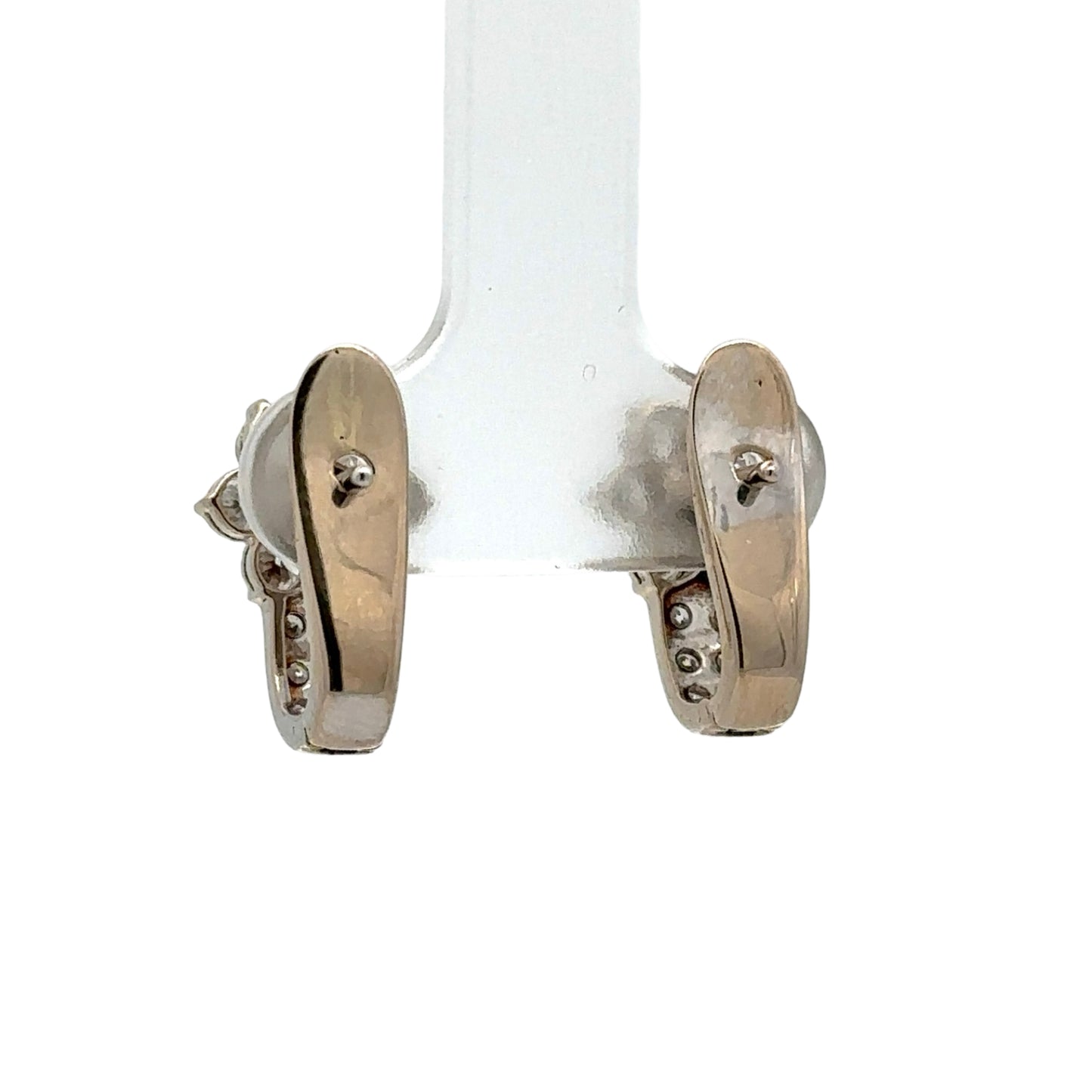 Back of white gold huggie earrings