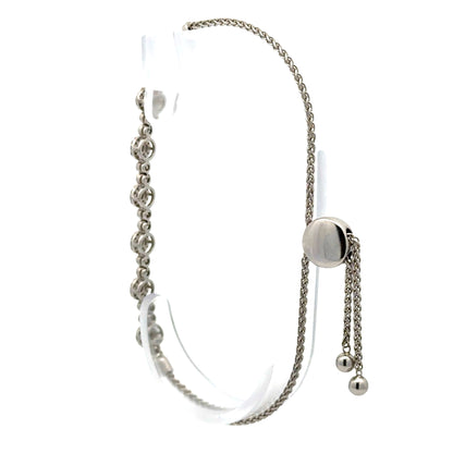 Back of white gold bracelet bolo style