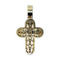 Back of cross pendant in yellow gold