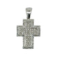 White gold cross pendant with diamonds on a white background