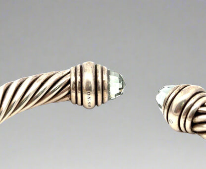 David Yurman stamp "D.Y. 925" on bracelet. Scratches on silver.