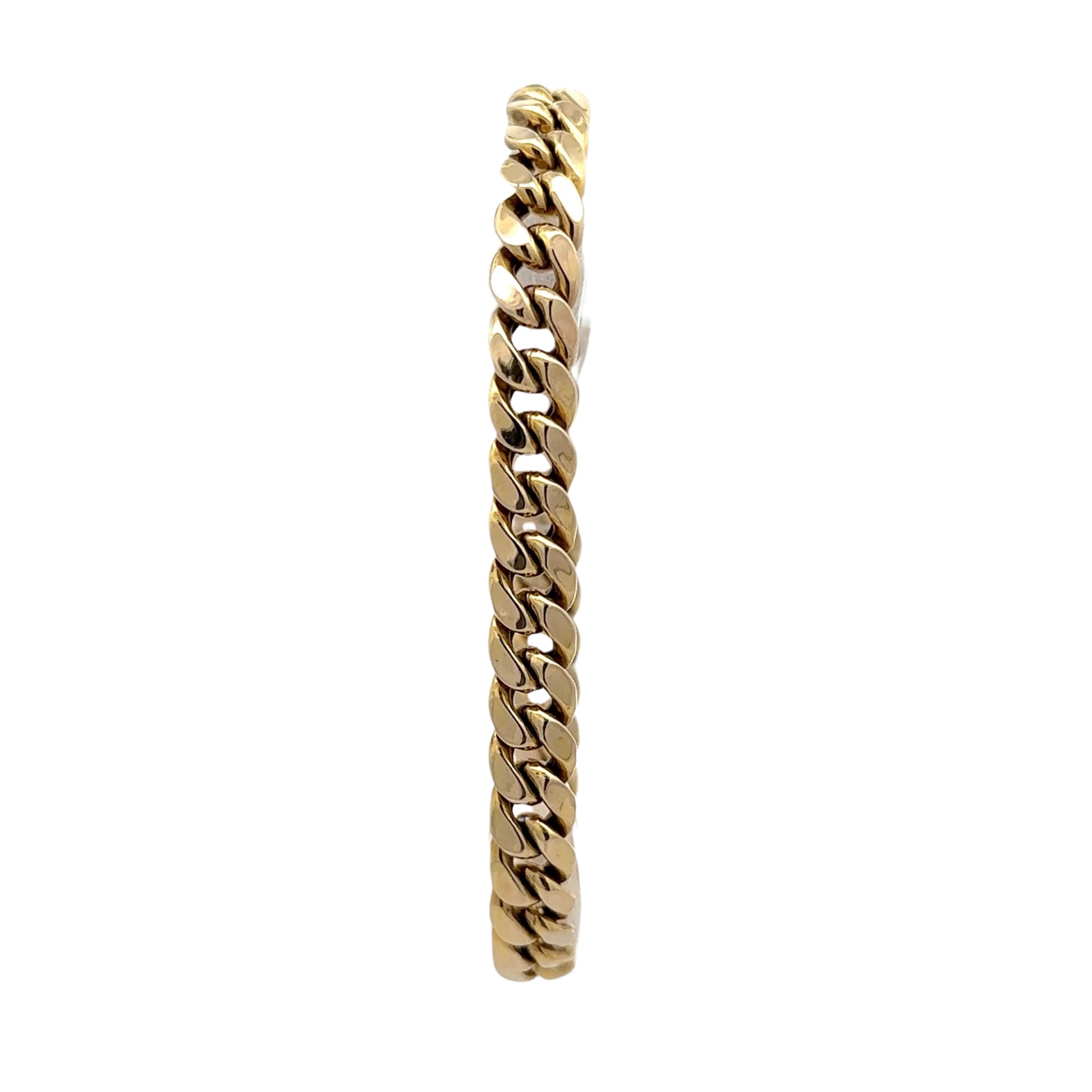 Front of yellow gold Cuban link bracelet