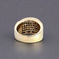 back of white gold ring with scratches on gold