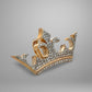 Gold crown with diamonds on a gray background