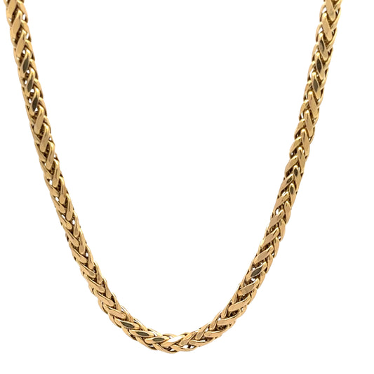 Hanging yellow gold round franco chain