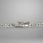 White gold clasp with 18K stamp and 1 safety lock