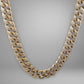 10K Yellow Gold 5TCW Pave' Diamond Cuban Link Chain