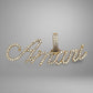 Amari name pendant with diamonds