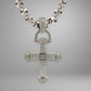 Diamond cross pendant with link style chain