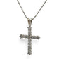 white cross pendant necklace on a white background